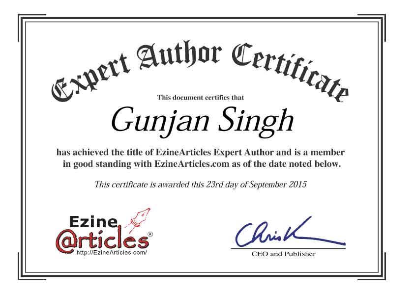 Expert Author Certificate